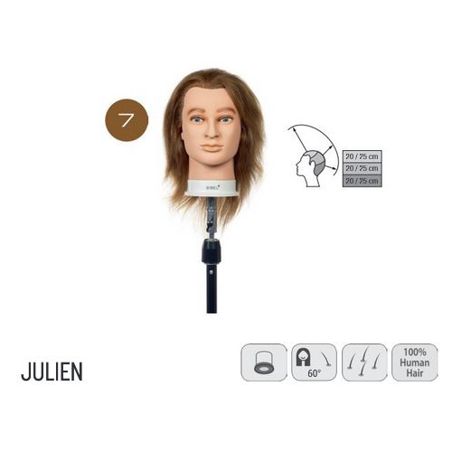 Oefenhoofd Julien - 100% Human Hair