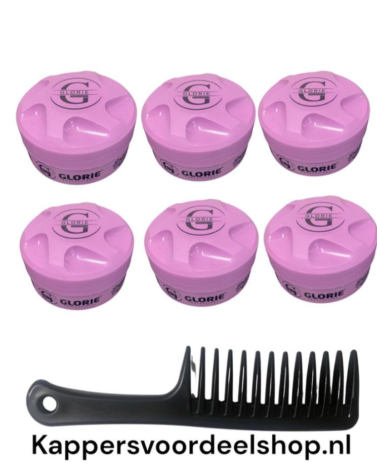 Glorie Professional Wax Pink Boss  6 stuks + Gratis Styling Comb