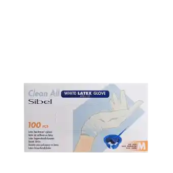 Sibel Handschoenen Latex M wit 100st