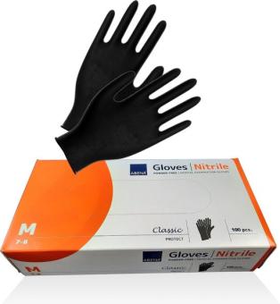 Abena nitril wegwerp huishoud handschoenen  Maat M- 100 Stuks zwart