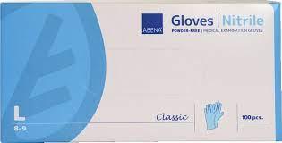 Abena nitril wegwerp huishoud handschoenen  Maat L- 100 Stuks blauw
