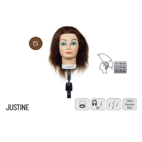 Oefenhoofd Justine - 100% Human Hair