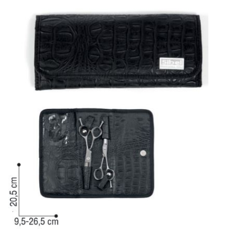 Sibel Case 2 Zwarte Etui In Matte Kroko Vr 2 Scharen 
