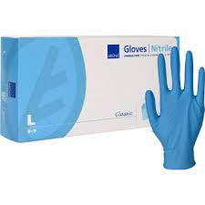 Abena nitril wegwerp huishoud handschoenen  Maat L- 100 Stuks blauw